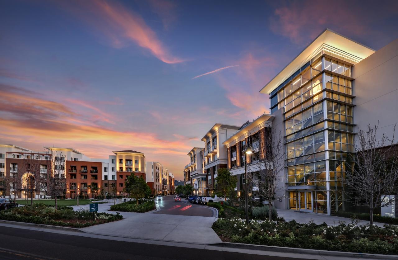 Luxury apartments with large walk-in closets and custom kitchen designs